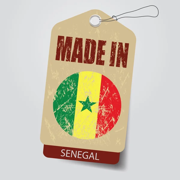 Made in Senegal . Tag . — Stock Vector