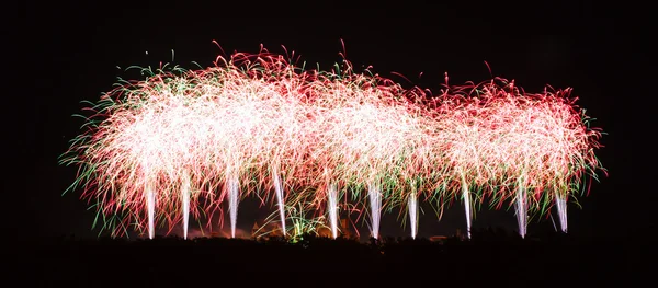 Fireworks on Carcassonne festival of 14 july 2012 — Stock Photo, Image