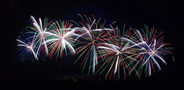 Fireworks on Carcassonne festival of 14 july 2012 — Stock Photo, Image