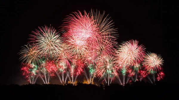 Fuochi d'artificio sul festival di Carcassonne del 14 luglio 2012 Foto Stock