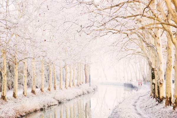 Canal du midi v zimě — Stock fotografie