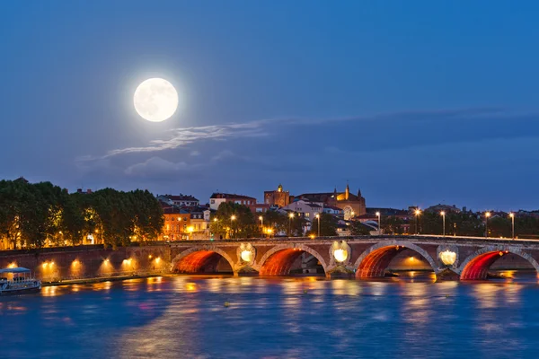 Měsíc nad pont neuf — Stock fotografie