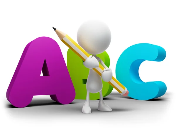 3D insan holding kalem