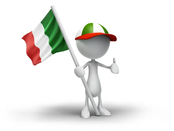 3D insan holding İtalyan bayrağı