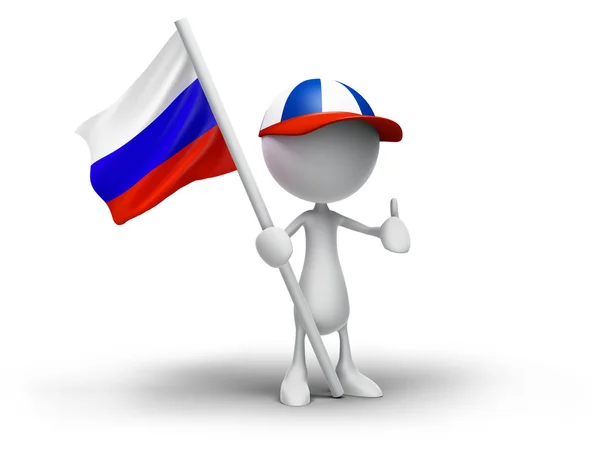 3D insan holding Rus bayrağı