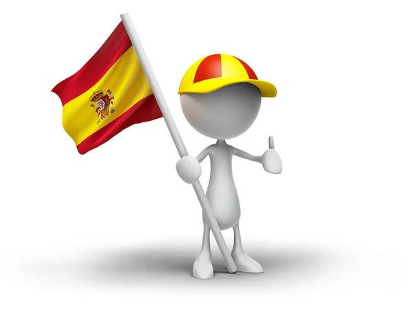 3D insan holding İspanyol bayrağı