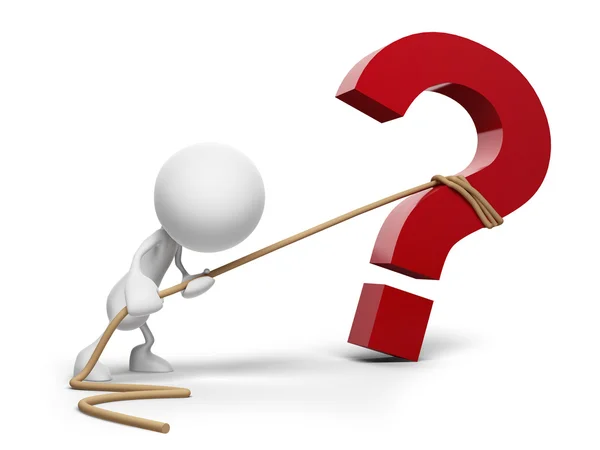 3D insan çekerek soru işareti