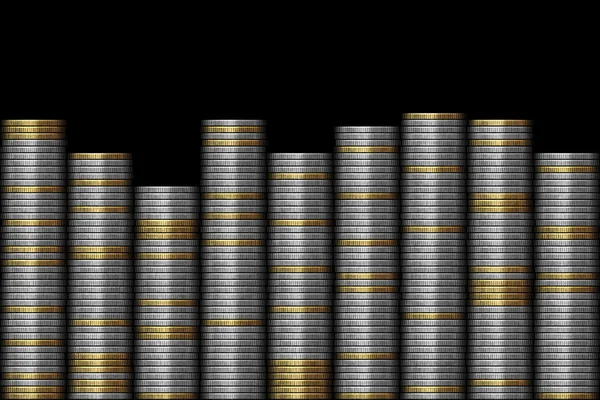 Arranha-céus de moedas — Fotografia de Stock