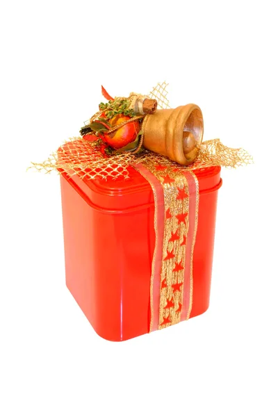 Natale regalo rosso può — Foto Stock