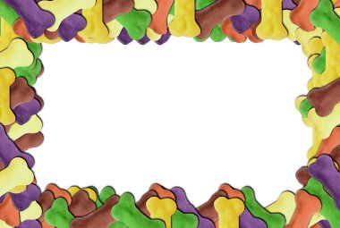 Colored dog biscuit frame clipart
