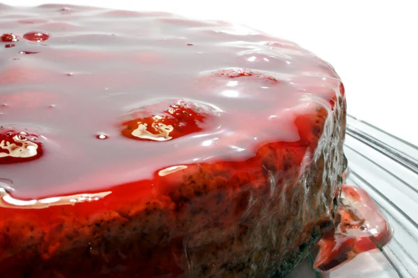 Torta de morango close-up — Fotografia de Stock