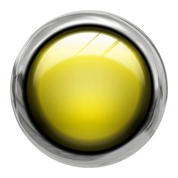 Yellow button front view — Stock Photo, Image