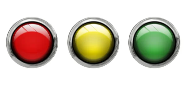 色付きのボタン フロント ビュー — ストック写真