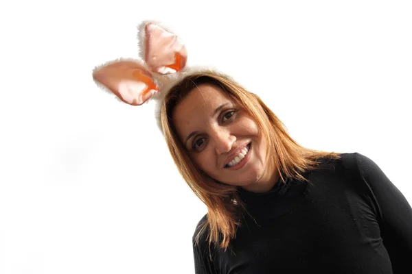 Happy bunny meisje — Stockfoto