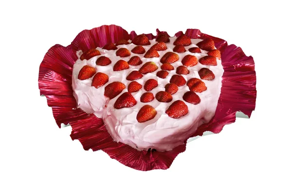 Lovely strawberry cake — Stock Photo, Image