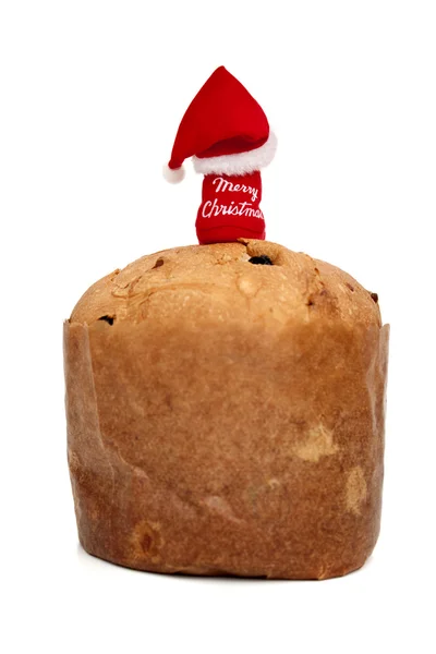 Panettone with Santa Claus on top — Stock Photo, Image