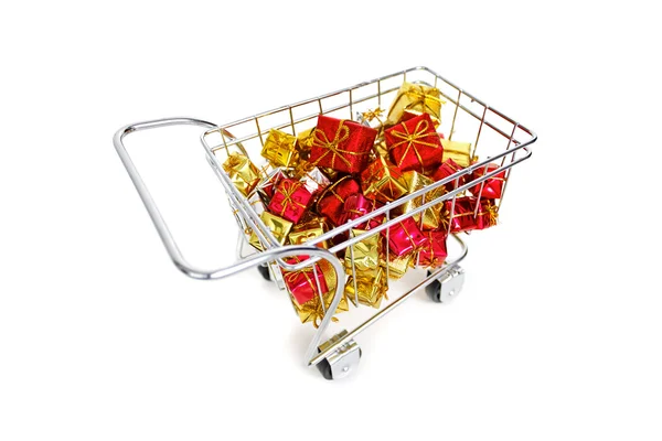 Gifts shopping cart — Stock Photo, Image