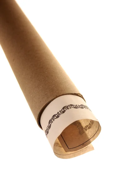 Document into a cardboard tube — Stock Photo, Image