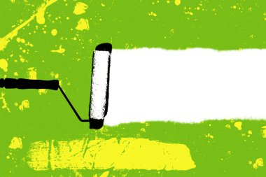 renkli boya rulo sanat