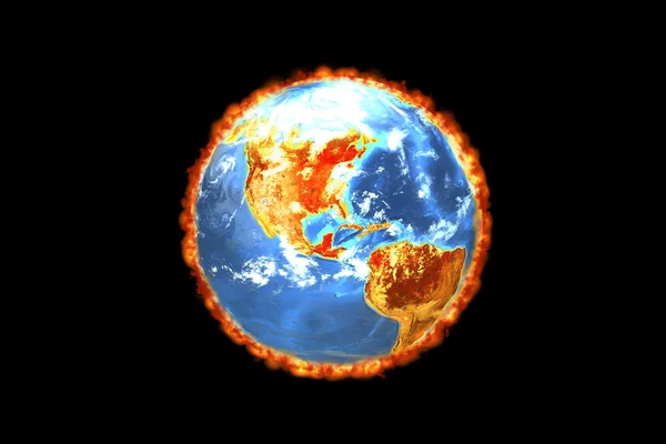 Earth - Global Warming (3D) — Stock Photo, Image