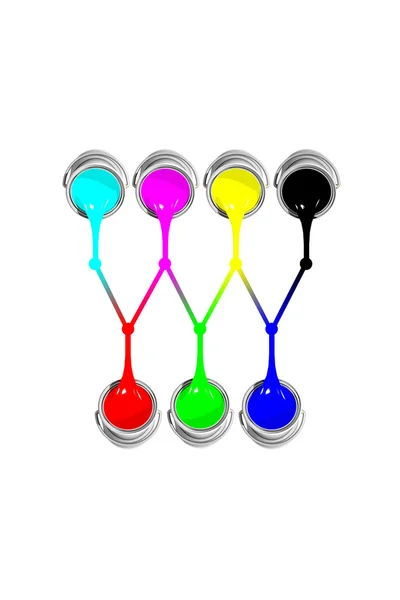 将 cmyk 颜色转换为 rgb 颜色 — 图库照片