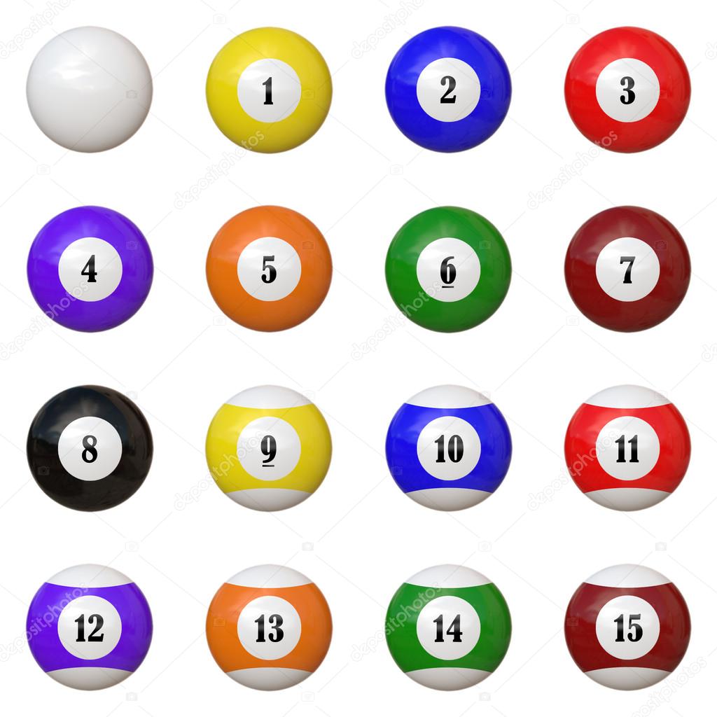 Set of pool balls