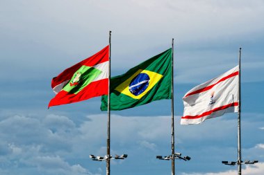 Bayraklar sallayarak