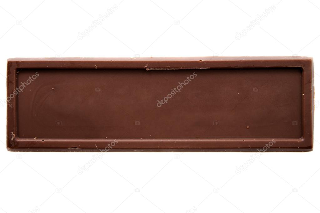 Thin chocolate bar top view