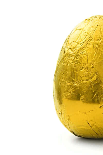 Mezzo uovo di Pasqua dorato sulla destra — Foto Stock