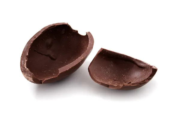 Broken chocolate Easter egg — Stock Photo, Image