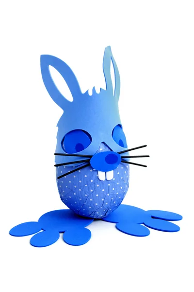 Blauwe bunny Paasei — Stockfoto
