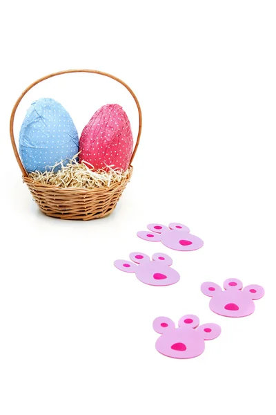 Tracce rosa per la caccia alle uova di Pasqua — Foto Stock
