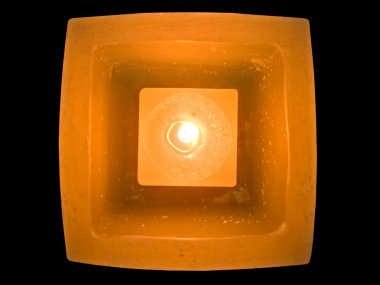 Lit candle top view clipart