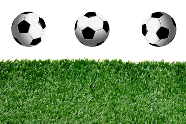 Fotbollar och gräs — Stockfoto