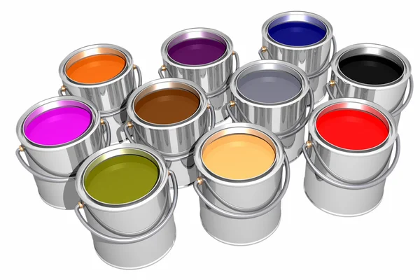 Renkli mürekkepler (3d) — Stok fotoğraf
