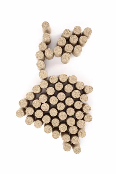 Corks grape shape top view — Stock Photo, Image