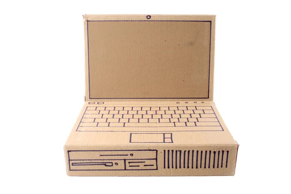 Cardboard laptop — Stock Photo, Image