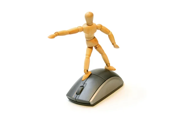 Dummy surfing the net — Stock Photo, Image
