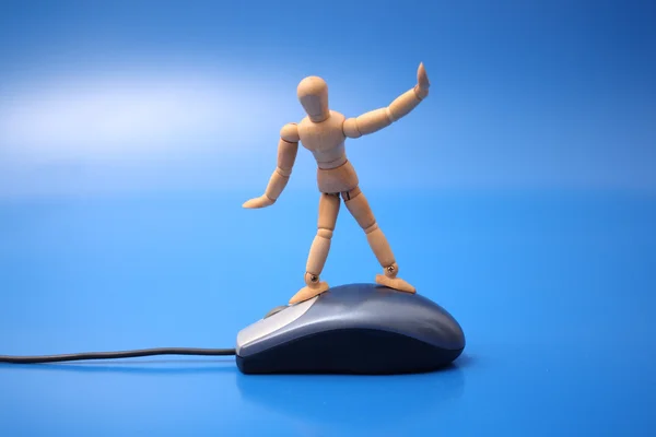 Surfer on mouse — Stock Photo, Image