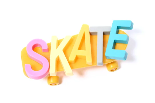 Skate met tekst — Stockfoto