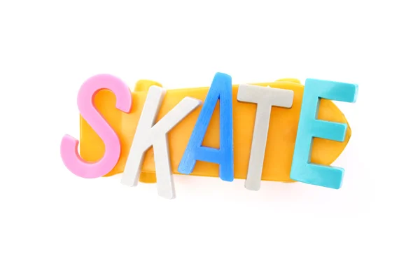 Скейт вигляд зверху з текстом — стокове фото