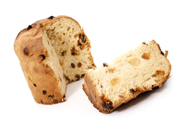 Panettone y rebanada — Foto de Stock