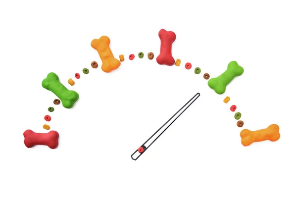 Colored dog food gauge — Stock Photo, Image