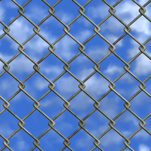 Chainlink çit ve gökyüzü (kesintisiz doku) — Stok fotoğraf