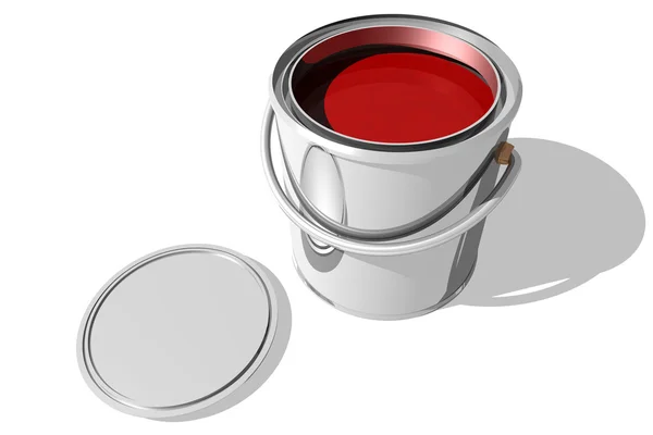 Full paint can and cover — Stock Photo, Image