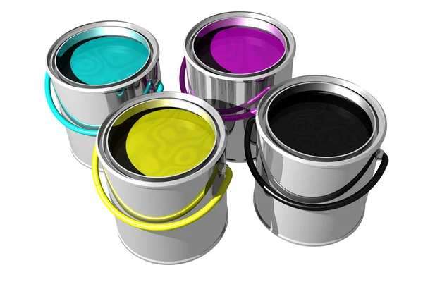 Latas de pintura CMYK —  Fotos de Stock