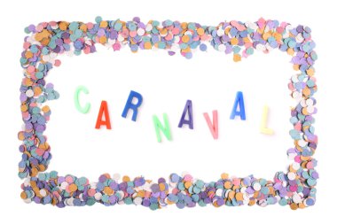 Carnaval konfeti çerçeve - Portekizce