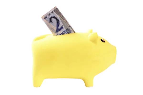 Piggy bank 2 reais — Stock Photo, Image