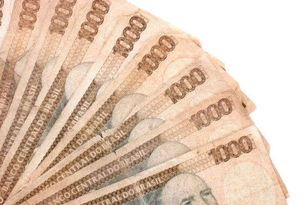 Fan räkningar - gamla brasilianska pengar — Stockfoto