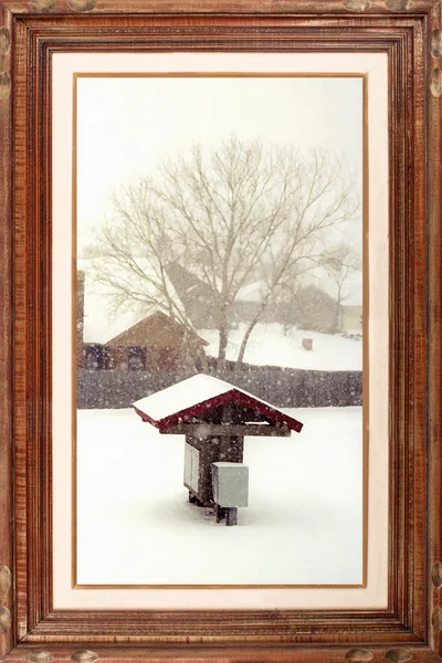 Gallery serie - Snowing day — Stock Photo, Image